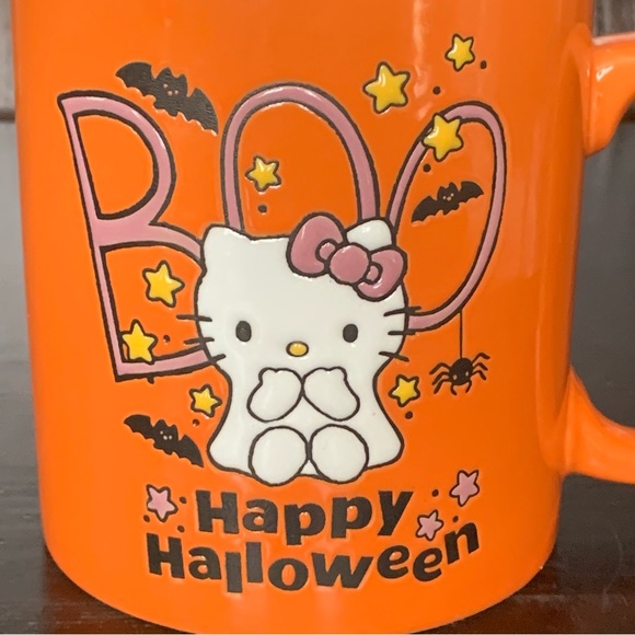 Hello Kitty Boo Ghost Happy Halloween Mug - Bats Stars Spiders - Picture 3 of 7